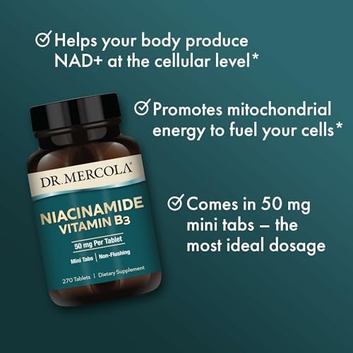 Niacinamida Dr. Mercola 50 mg por Tableta - Apoya la Salud Metabólica - Mini Tabletas - Sin Flushing - No GMO, Sin Gluten y Sin Soja - 270 Porciones - imagen 5