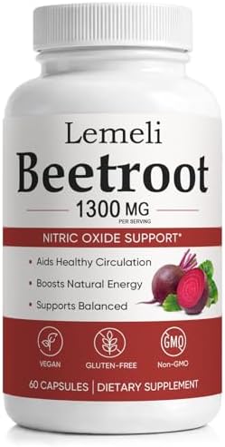 Cápsulas de Remolacha Kunnozz Lemeli, 1300 mg de Mezcla de Polvo de Remolacha por Porción, Apoya el Flujo Sanguíneo y Energía, Veganas, Sin OGM, Sin - imagen 1