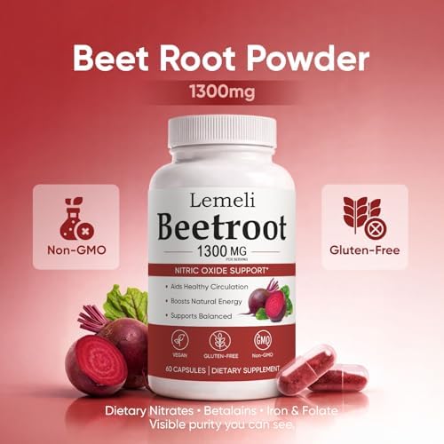 Cápsulas de Remolacha Kunnozz Lemeli, 1300 mg de Mezcla de Polvo de Remolacha por Porción, Apoya el Flujo Sanguíneo y Energía, Veganas, Sin OGM, Sin - imagen 4
