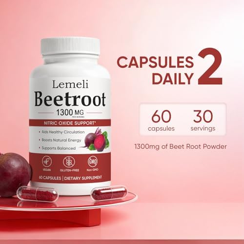 Cápsulas de Remolacha Kunnozz Lemeli, 1300 mg de Mezcla de Polvo de Remolacha por Porción, Apoya el Flujo Sanguíneo y Energía, Veganas, Sin OGM, Sin - imagen 5