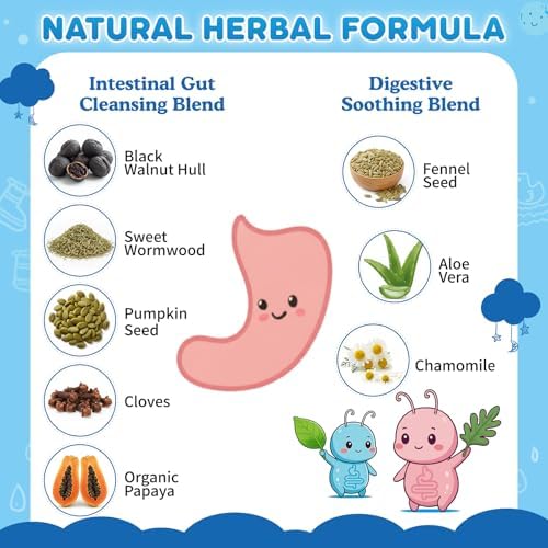Gomitas Herbales Para Limpieza Intestinal Wormwood Black Walnut Clove, 60 Gummies con Semillas de Calabaza, Vitamina C, D3, Zinc y Probióticos - imagen 7