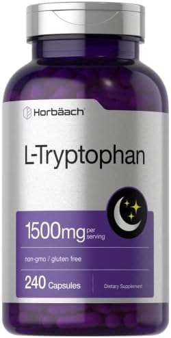 Cápsulas de L Triptófano Horbäach 1500mg | 240 Unidades | Fórmula Nocturna | Suplemento Sin OGM y Sin Gluten - imagen 1
