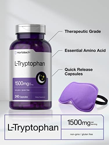 Cápsulas de L Triptófano Horbäach 1500mg | 240 Unidades | Fórmula Nocturna | Suplemento Sin OGM y Sin Gluten - imagen 3