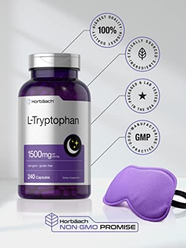 Cápsulas de L Triptófano Horbäach 1500mg | 240 Unidades | Fórmula Nocturna | Suplemento Sin OGM y Sin Gluten - imagen 5