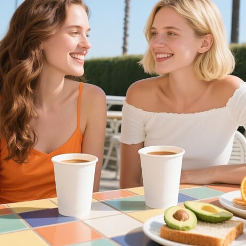 TashiBox Tazas de Papel Desechables para Bebidas Calientes de 12 oz - Paquete de 300 - Tazas de Café de Papel - imagen 4