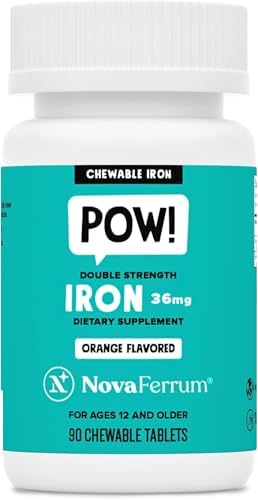 NovaFerrum Pow | Suplemento de Hierro Masticable para Niños y Adultos a Partir de 12 Años | Anemia | 36mg de Hierro | 90 Porciones | Sin Azúcar - imagen 1