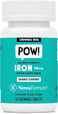 NovaFerrum Pow | Suplemento de Hierro Masticable para Niños y Adultos a Partir de 12 Años | Anemia | 36mg de Hierro | 90 Porciones | Sin Azúcar - imagen 1