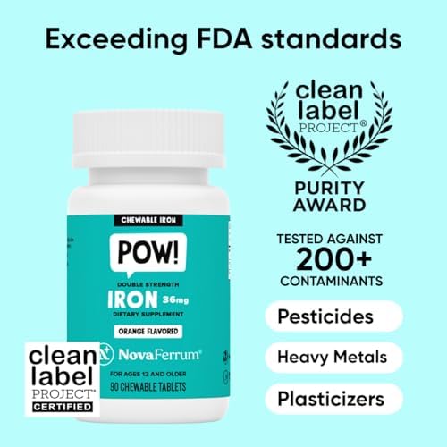 NovaFerrum Pow | Suplemento de Hierro Masticable para Niños y Adultos a Partir de 12 Años | Anemia | 36mg de Hierro | 90 Porciones | Sin Azúcar - imagen 2