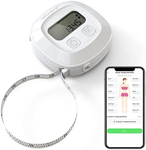 Cinta Métrica Digital Arboleaf de 60in con Bluetooth, Medidor Corporal con App, Dispositivo para Medir Grasa Corporal y Pérdida de Peso, Retráctil y - imagen 1