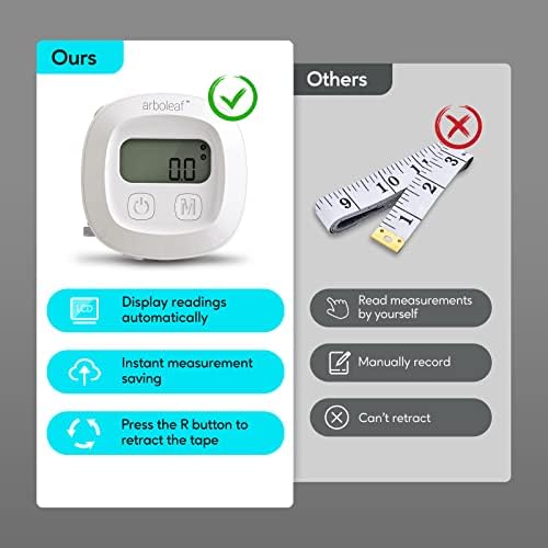 Cinta Métrica Digital Arboleaf de 60in con Bluetooth, Medidor Corporal con App, Dispositivo para Medir Grasa Corporal y Pérdida de Peso, Retráctil y - imagen 3