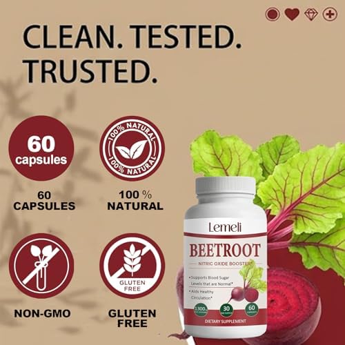 Suplemento de Remolacha Lemeli, Natural, Sin OGM y Sin Gluten, 60 Cápsulas - imagen 5