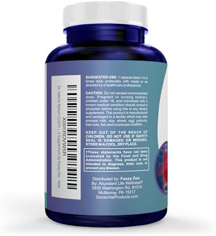 Dr. Valerie Nelson CoQ10 - Coenzima Q10 200 mg - 200 Cápsulas Veganas - Absorción Rápida - Suplemento para Corazón y Energía Celular - Foxxy Doc - imagen 2