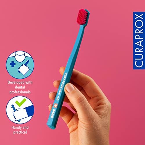 Cepillo de Dientes Curaprox CS 5460 Ultra Suave – Cuidado de Encías y Dientes para Adultos | Cerdas Curen® Súper Suaves | Azul-Púrpura, Paquete - imagen 4