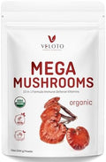VELOTO Mezcla de Polvo de Champiñón Orgánico Mega, Suplemento Herbal 10 en 1 con Reishi, Cordyceps, Chaga, Melena de León, Vegano, 10oz - imagen 1