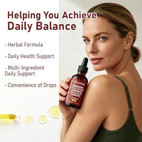 FMRFMR Glucora Berberina Líquida Gotas, Fórmula Herbal 10 en 1 con Canela de Ceilán | Suplemento Líquido Vegano sin Azúcar | 2 fl oz - imagen 3