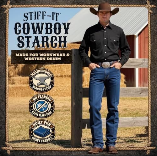 Stiff-it Almidón para Vaqueros - Fórmula Patentada con Aroma a Cuero, Diseño de Vertido Fácil y Jeans Sin Arrugas (1) - imagen 7