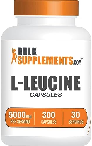 Cápsulas de L-Leucina BulkSupplements.com - Suplemento de Leucina 5000mg, Aminoácido BCAA, Libre de Gluten - 30 Días, 300 Cápsulas - imagen 1