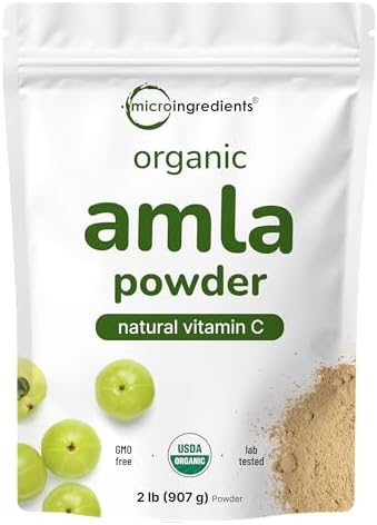 Micro Ingredients Polvo de Amla Orgánico (Amalaki) | 32oz, Polvo de Grosella de la India | Rico en Vitamina C, Antioxidantes, Apoya el Sistema - imagen 1