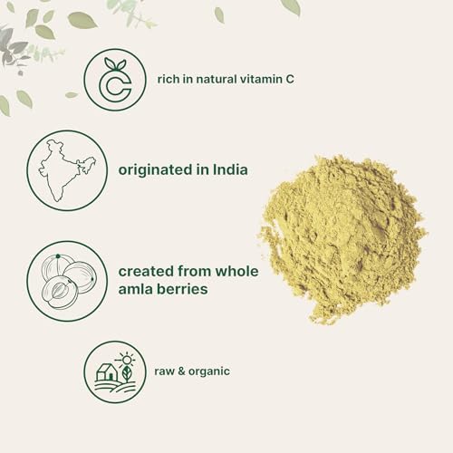 Micro Ingredients Polvo de Amla Orgánico (Amalaki) | 32oz, Polvo de Grosella de la India | Rico en Vitamina C, Antioxidantes, Apoya el Sistema - imagen 4