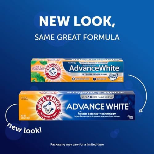 Pasta de Dientes ARM & HAMMER Advance White, Menta Limpia, Blanqueamiento Extremo 4.3 oz (Paquete de 6) - imagen 3