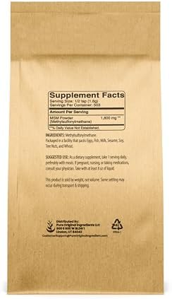 Polvo de Metilsulfonilmetano MSM (2 lbs), Siempre Puro, Suplemento Dietético Natural de Azufre - imagen 2