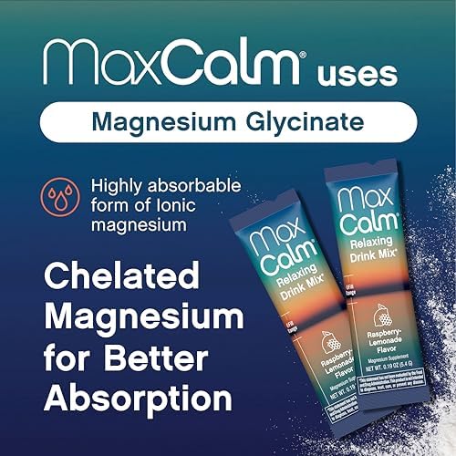 Max Calm Mezcla de Bebida Relajante | Sabor Frambuesa-Limón | Suplemento de Magnesio y KSM-66 Ashwagandha | Apoya la Relajación | 30 Paquetes - imagen 6