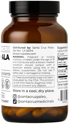 Santa Cruz Paleo, Cápsulas de NAC + ALA, Suplemento Antioxidante con Ácido Alfa Lipoico y N-Acetil Cisteína, 60 Cápsulas, Libre de Gluten, Keto, Paleo - imagen 2
