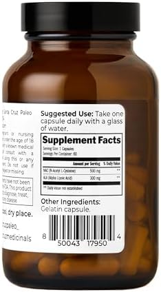Santa Cruz Paleo, Cápsulas de NAC + ALA, Suplemento Antioxidante con Ácido Alfa Lipoico y N-Acetil Cisteína, 60 Cápsulas, Libre de Gluten, Keto, Paleo - imagen 3