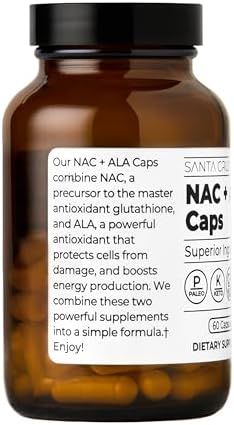 Santa Cruz Paleo, Cápsulas de NAC + ALA, Suplemento Antioxidante con Ácido Alfa Lipoico y N-Acetil Cisteína, 60 Cápsulas, Libre de Gluten, Keto, Paleo - imagen 4