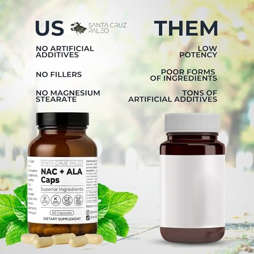 Santa Cruz Paleo, Cápsulas de NAC + ALA, Suplemento Antioxidante con Ácido Alfa Lipoico y N-Acetil Cisteína, 60 Cápsulas, Libre de Gluten, Keto, Paleo - imagen 5