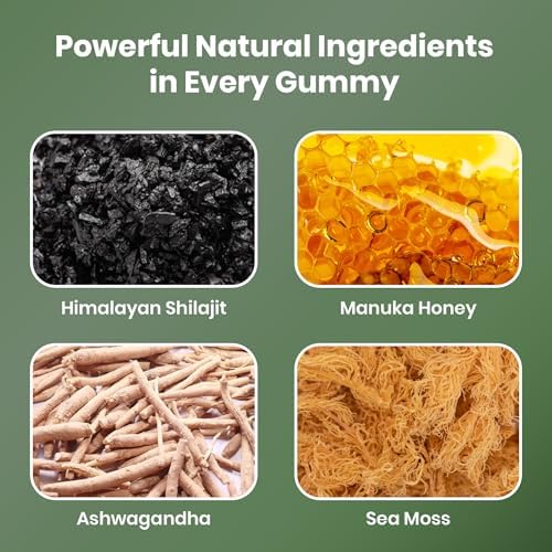 Gomitas Cured 3 en 1 - Shilajit Puro del Himalaya para Hombres y Mujeres | Musgo Marino, Ashwagandha y Miel de Manuka Orgánica con 85+ Minerales | - imagen 2