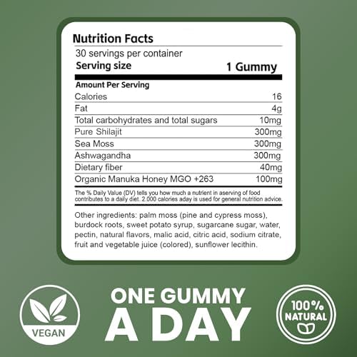 Gomitas Cured 3 en 1 - Shilajit Puro del Himalaya para Hombres y Mujeres | Musgo Marino, Ashwagandha y Miel de Manuka Orgánica con 85+ Minerales | - imagen 7