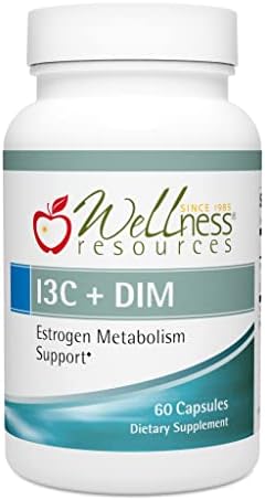 Wellness Resources I3C + DIM para un Metabolismo Estrogénico Saludable, Desintoxicación (60 Cápsulas) - 300mg I3C + 100mg DIM - Vegano, Sin Gluten - imagen 1