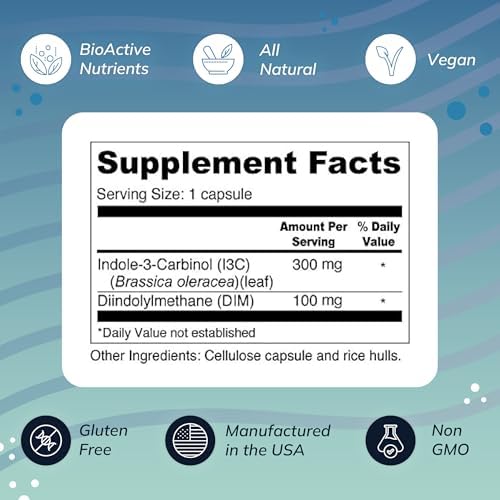 Wellness Resources I3C + DIM para un Metabolismo Estrogénico Saludable, Desintoxicación (60 Cápsulas) - 300mg I3C + 100mg DIM - Vegano, Sin Gluten - imagen 3
