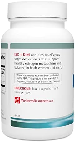 Wellness Resources I3C + DIM para un Metabolismo Estrogénico Saludable, Desintoxicación (60 Cápsulas) - 300mg I3C + 100mg DIM - Vegano, Sin Gluten - imagen 8