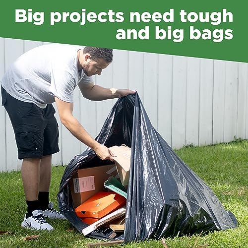 Bolsas de Basura Extra Grandes ToughBag de 95-96 Galones, 61x68” Negras, 1.2 Mil de Grosor (25 Piezas), Resistentes para Almacenamiento y Jardinería - imagen 3