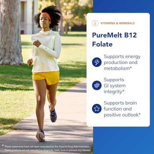 Pure Encapsulations PureMelt B12 Folato - Vitamina B Activa con L-5-MTHF - Apoyo al Metabolismo y Función de Glóbulos Rojos - No GMO y Vegano - 90 - imagen 3