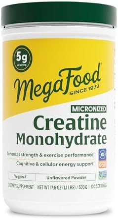 MegaFood Creatina Monohidratada Micronizada en Polvo - Sin Sabor, Apoyo para Rendimiento Cognitivo y Ejercicio - Certificada NSF para Deporte - 500 - imagen 1