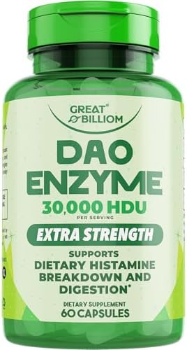 GREAT BILLIOM DAO Enzima (Diamina Oxidasa) - Enzimas Digestivas para Hombres y Mujeres - 30,000 HDU - Suplemento para la Salud Digestiva - 60 Cápsulas - imagen 1