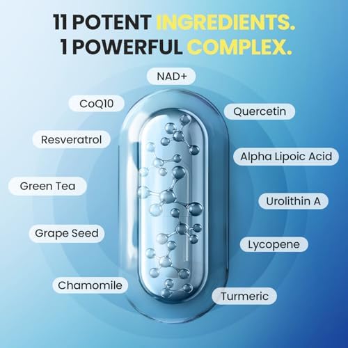 Suplemento Liposomal de NAD+ Extra Fuerte | Urolitina A, Resveratrol, CoQ10 - Hombres y Mujeres - ALA, Té Verde, Quercetina, Licopeno | Alta Pureza, - imagen 4