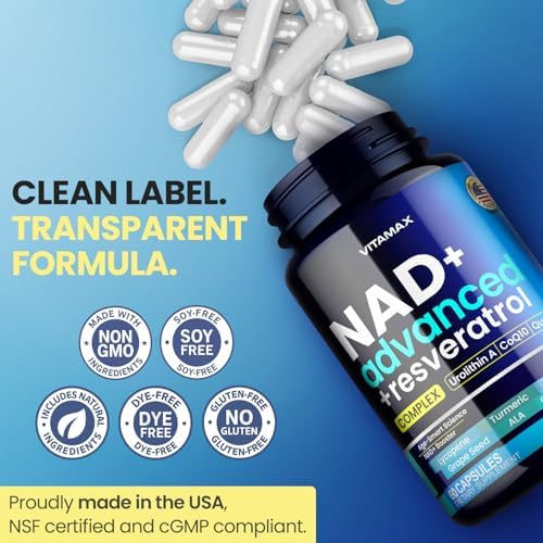 Suplemento Liposomal de NAD+ Extra Fuerte | Urolitina A, Resveratrol, CoQ10 - Hombres y Mujeres - ALA, Té Verde, Quercetina, Licopeno | Alta Pureza, - imagen 6