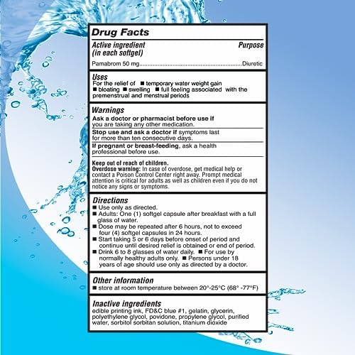 RIGHT REMEDIES Suplemento Diurético Máxima Fuerza Sin Cafeína, 120 Softgels, Pamabrom 50mg, Alivia la Pesadez por Retención de Líquidos - imagen 2