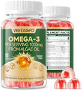 Gomitas Veganas Omega 3 1200mg - Doble Capa - Suplemento de Algas Marinas DHA 600mg, EPA 400mg con Astaxantina, Sin Azúcar, 60 Piezas - imagen 1