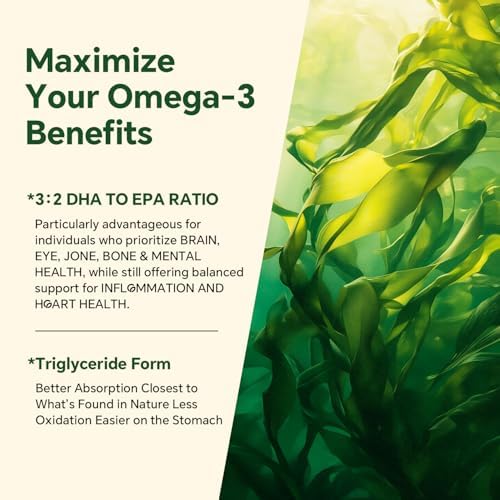 Gomitas Veganas Omega 3 1200mg - Doble Capa - Suplemento de Algas Marinas DHA 600mg, EPA 400mg con Astaxantina, Sin Azúcar, 60 Piezas - imagen 6