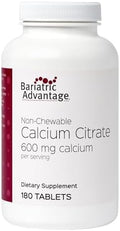 Calcio Citrato No Masticable Bariatric Advantage 600 mg - Para Pacientes de Cirugía Bariátrica - Suplemento de Vitamina D3 - 180 Tabletas - imagen 1
