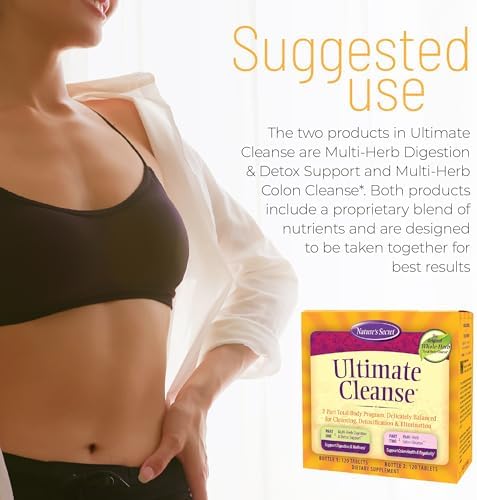 Nature's Secret Ultimate Cleanse - Programa de Limpieza Corporal de 2 Partes para Detoxificación y Eliminación - Suplementos Digestivos y de Colon a - imagen 4
