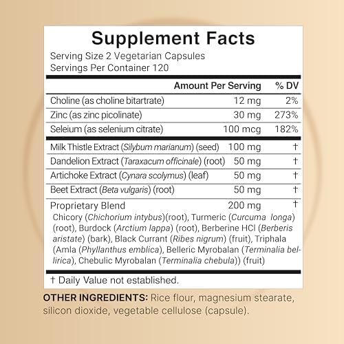 Complejo Hepático 15 en 1, 240 Cápsulas Vegetales | Mezcla de Hierbas y Minerales - Cardo Mariano, Raíz de Diente de León, Alcachofa, Aceite de - imagen 2