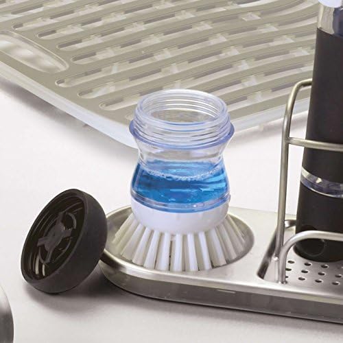 Set de Almacenamiento OXO Good Grips de 2 Piezas con Cepillo de Palma y Dispensador de Jabón, Cerda de Nylon, Color Negro, Soporte - imagen 4