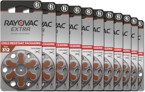 Baterías para audífonos Rayovac Extra Advanced, tamaño 312 (paquete de 60 piezas) - imagen 1