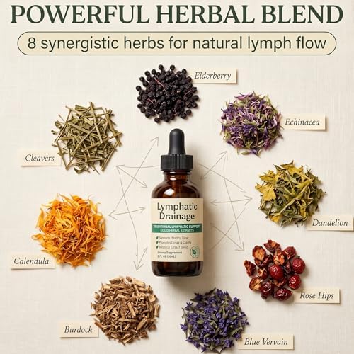 Gotas de Drenaje Linfático, Mezcla Herbal con Saúco y Equinácea, 2 fl. oz – Promueve la Salud General y el Drenaje Eficiente del Sistema Linfático. - imagen 4